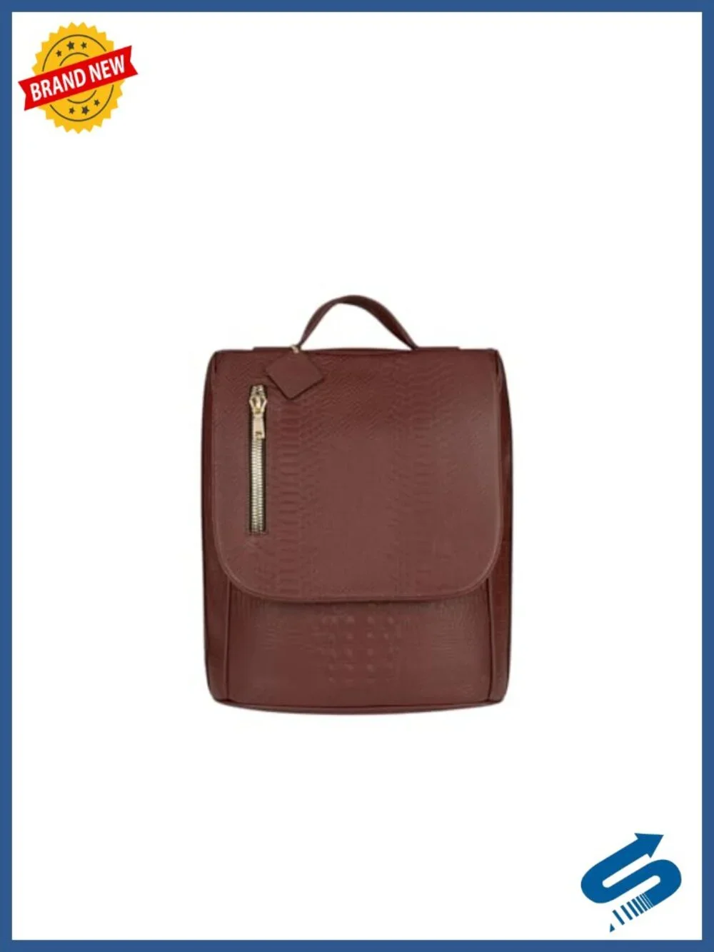 Large Vegan Faux Leather Backpack for Travel & Work, Water-Resistant, 15